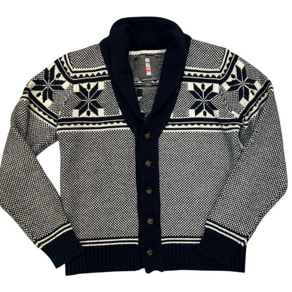 Vintage Men’s Buffalo Jeans Fair Isle Cardigan Sweater M - Picture 1 of 9